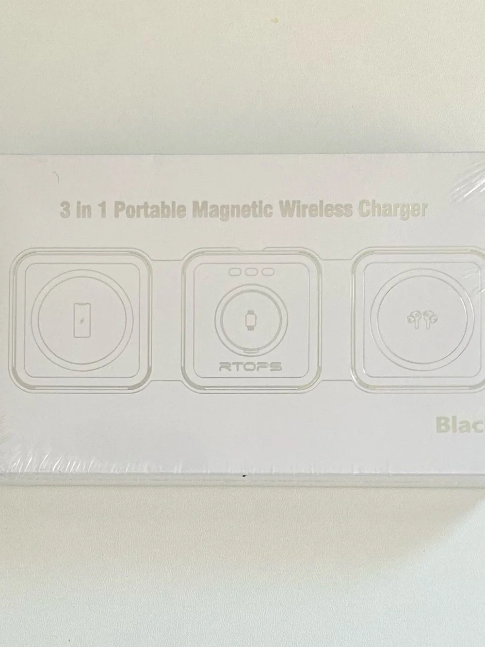 3-in-1 Portable Magnetic Wireless Charger - Black